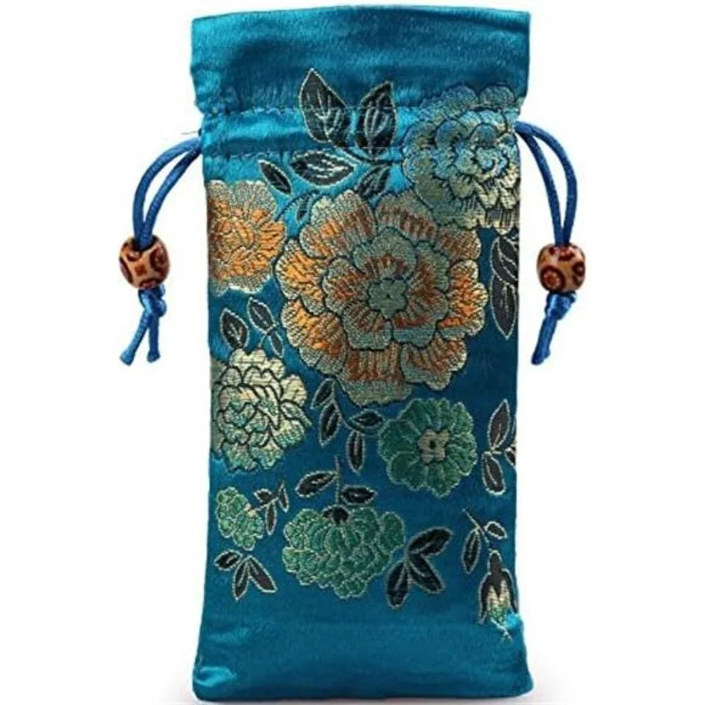 Silk brocade Double layer Drawstring Pouch Candy Sachet wallet Jewelry